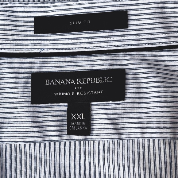 Banana Republic Stripe Dress Shirt Button Front Long Sleeve Cotton XXL Excellent - Picture 5 of 11